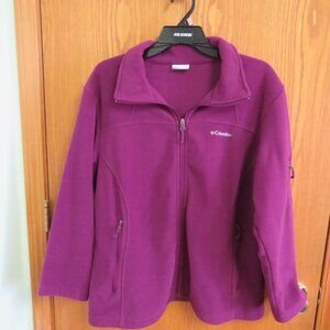 COLUMBIA Fleece Zipper Jacket - Plum - Size 1X